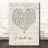 Marvin Gaye I Want You Script Heart Song Lyric Print