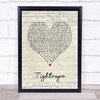 Michelle Williams Tightrope Script Heart Song Lyric Print