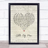 Stryper All Of Me Script Heart Song Lyric Print