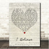 The Bachelors I Believe Script Heart Song Lyric Print