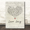 The Cure Love Song Script Heart Song Lyric Print