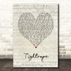 The Stone Roses Tightrope Script Heart Song Lyric Print