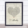 Wrabel 11 Blocks Script Heart Song Lyric Print