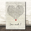 Crystal Gayle, Eddie Rabbitt You and I Script Heart Song Lyric Print