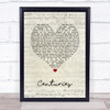 Fall Out Boy Centuries Script Heart Song Lyric Print