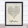 Genesis Afterglow Script Heart Song Lyric Print