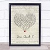 George Michael You And I Script Heart Song Lyric Print