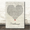 James Arthur Treehouse Script Heart Song Lyric Print