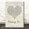 Kodaline Moving On Script Heart Song Lyric Print