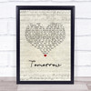 Silverchair Tomorrow Script Heart Song Lyric Print