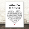 Placebo Without You I'm Nothing Heart Song Lyric Quote Print