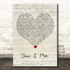 Disclosure You & Me Script Heart Song Lyric Print