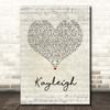Marillion Kayleigh Script Heart Song Lyric Print