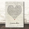 Marillion Lavender Script Heart Song Lyric Print