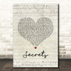 OneRepublic Secrets Script Heart Song Lyric Print