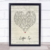 Runrig Life Is Script Heart Song Lyric Print