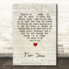 Tracy Chapman For You Script Heart Song Lyric Print