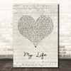 Billy Joel My Life Script Heart Song Lyric Print