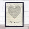 Eminem No Love Script Heart Song Lyric Print