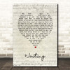 George Michael Waiting Script Heart Song Lyric Print