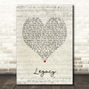 The Cadillac Three Legacy Script Heart Song Lyric Print