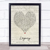 The Cadillac Three Legacy Script Heart Song Lyric Print