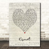 Hybrid Minds Kismet Script Heart Song Lyric Print
