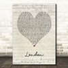Jacquees London Script Heart Song Lyric Print
