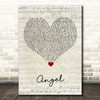 Shaggy Angel Script Heart Song Lyric Print