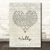 The Lumineers Walls Script Heart Song Lyric Print