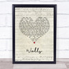 The Lumineers Walls Script Heart Song Lyric Print