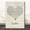 311 Amber Script Heart Song Lyric Print
