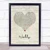 All Time Low Walls Script Heart Song Lyric Print