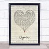 Janet Jackson Again Script Heart Song Lyric Print