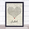 Klingande Jubel Script Heart Song Lyric Print