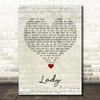 Teddy Pendergrass Lady Script Heart Song Lyric Print