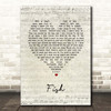 13th Star Fish Script Heart Song Lyric Print