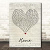 Bruno Major Home Script Heart Song Lyric Print
