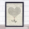 Shawn Mendes Why Script Heart Song Lyric Print