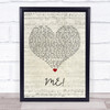 Taylor Swift ME Script Heart Song Lyric Print