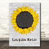 Neil Diamond Cracklin' Rosie Grey Script Sunflower Song Lyric Print