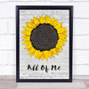 John Legend All Of Me Grey Script Sunflower Song Lyric Print