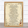 Angels & Airwaves Saturday Love Vintage Guitar Song Lyric Print