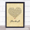 Nat King Cole Stardust Vintage Heart Song Print