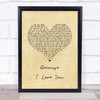 Stevie B Because I Love You (The Postman Song) Vintage Heart Song Lyric Print