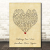 The Phantom of the Opera Wishing You Were Somehow Here Again Vintage Heart Song Lyric Print