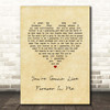 John Mayer You're Gonna Live Forever In Me Vintage Heart Song Lyric Print