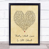 Michael Bolton That's What Love Is All About Vintage Heart Song Lyric Print