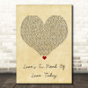 Stevie Wonder Love's In Need Of Love Today Vintage Heart Song Lyric Print