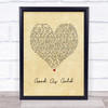 The Beautiful South Good As Gold (Stupid As Mud) Vintage Heart Song Lyric Print